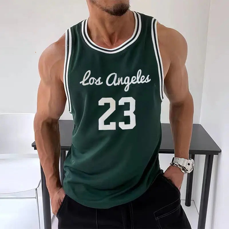No. 23 Vest Sports Summer Men's Gyms Mesh Tank Tops Fitness Workou Joggers Sleeveless T-Shirt Male Basketball Training Fashion