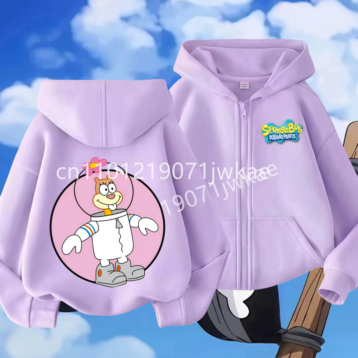 Hoodies Coat SpongeBob SquarePants Children Gifts Zipper Style Girls Boys Age 3-12 Kids Fashion Black Pink Fashion Sweatshirt