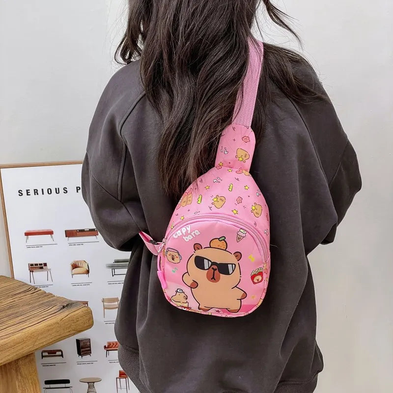 Capybara Crossbody Bag Children New Capibara Cute Shoulder Bags Kids Outdoor Sport Chest Pack Girls Boys Travel Coin Purse Gift