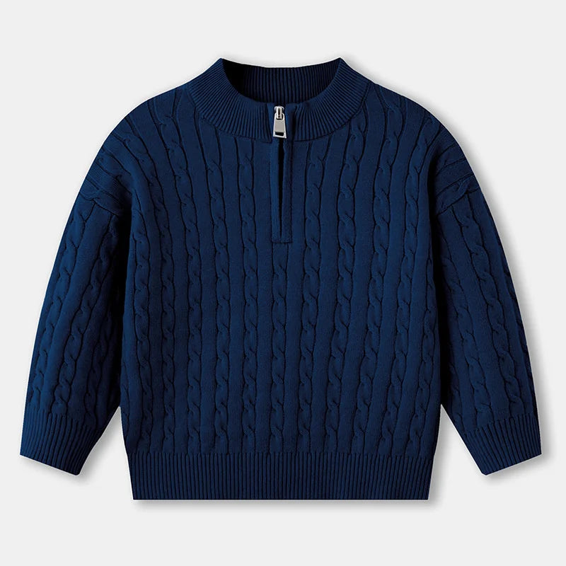 Kids Winter Warm Knitted Sweater Children Comfortable Solid Versatile Pullover Boys Girls Autumn Outdoor Long Sleeve Clothe