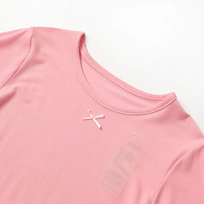 Girls' Short-Sleeved Pajamas, Summer Simple and Elegant Baby Home Clothes Set, Little Girls Can Wear Air-Conditioned Clothes Outside, Trendy