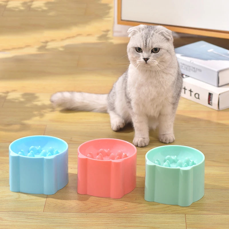 Pet bowl Cats and dogs healthy choking and slow eating bowls high feet neck protection and slow eating pet supplies