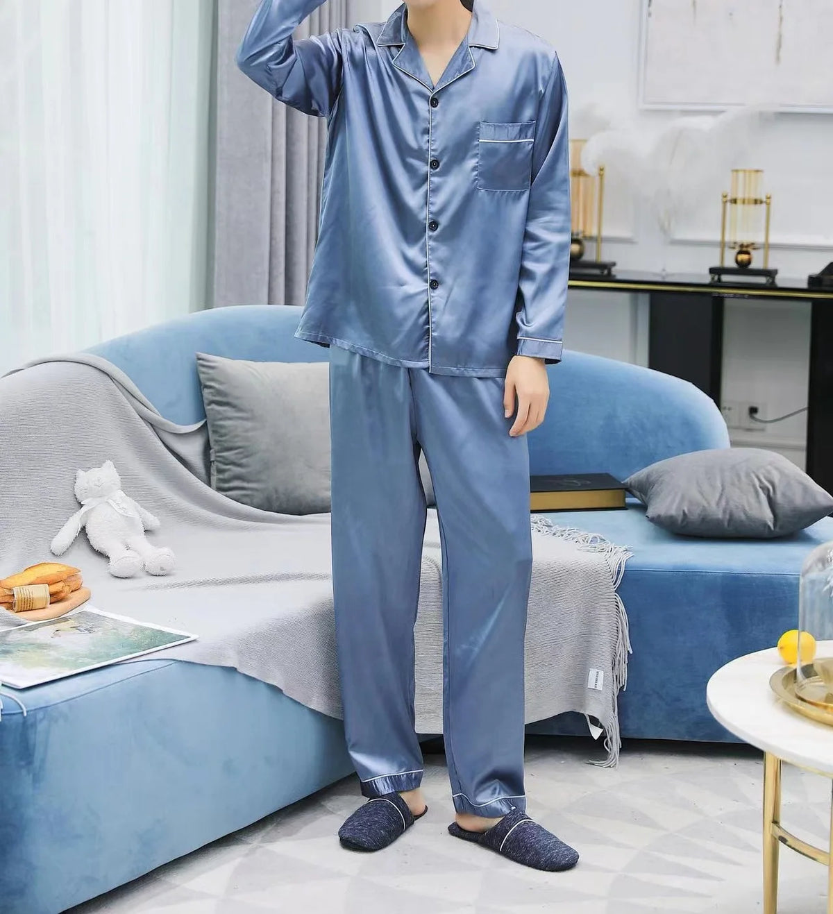 Personalized Pajamas Set, Couple Pajamas Set Customized Satin Pajamas Bachelorette Wedding Party Valentine Anniversary Gift Pjs