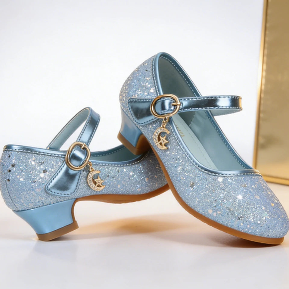 Fancy Little Girls Shiny Princess Dress Up Mary Jane Heels Halloween Cosplay Christmas Birthday Party Pageant Children's Shoes