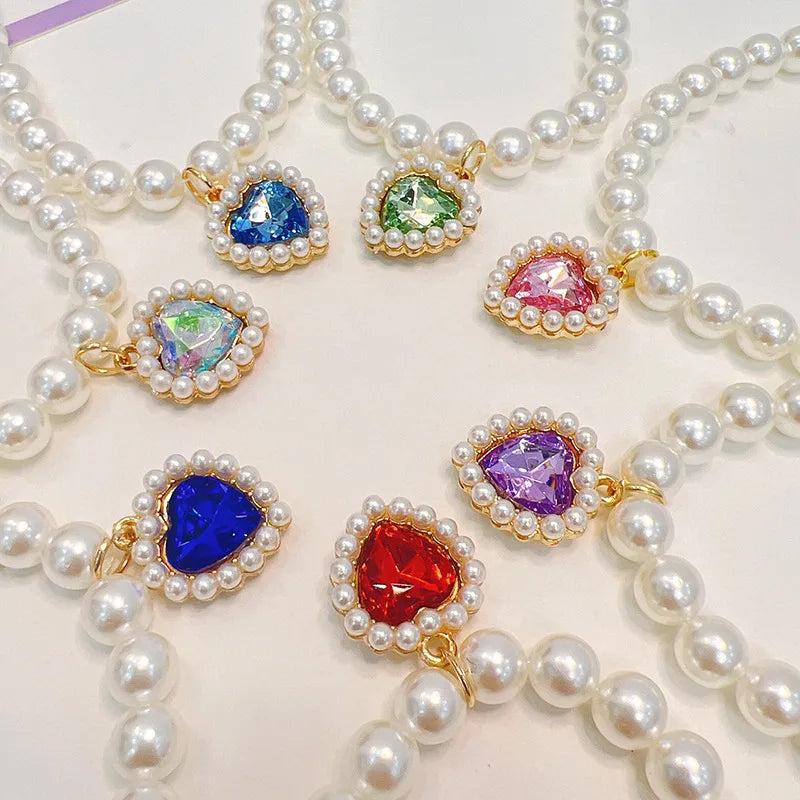 Adjustable Pet Pearl Necklace Accessories for Cats Gotas Animals Fashion Rhinestones Sphynx Cat Collar Kitten Dog collier Chat
