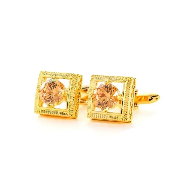 Zircon Cufflinks for Men High-end Crystal French Shirts Accessories Business Banquets Wedding Cuff Links Men's Jewelry Gifts