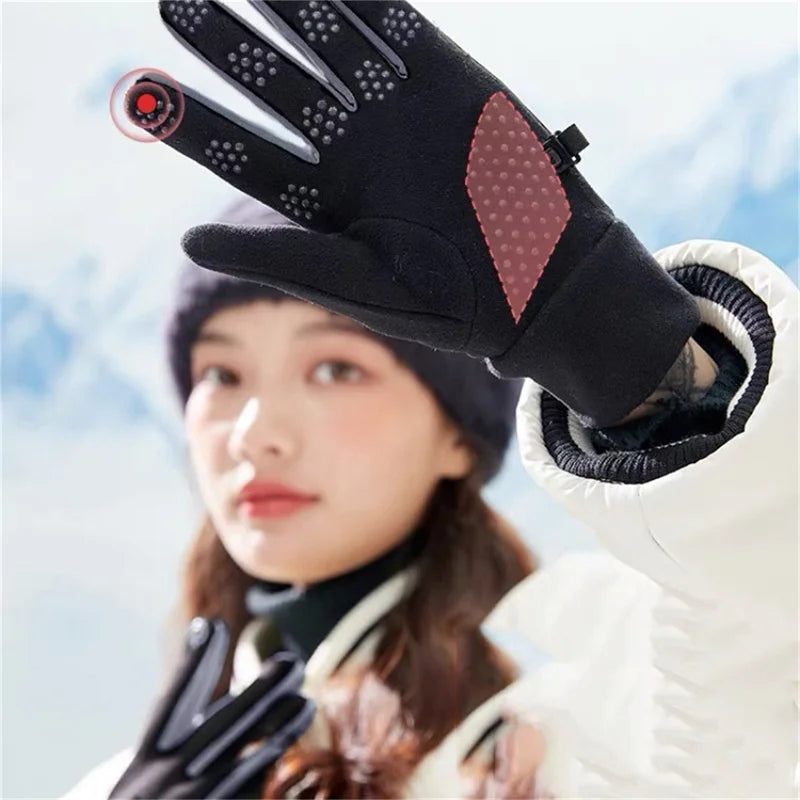 New Winter Gloves Men Women Touch Cold Waterproof Motorcycle Cycle Gloves Male Outdoor Sports Plus Velvet Warm Running Ski Glove