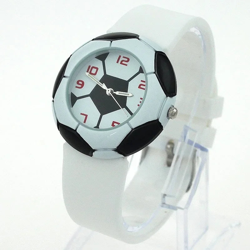 Children Football Cartoon Children Watch For Girls Rubber Kids Watches Boys Silicone Strap Analog WristWatch