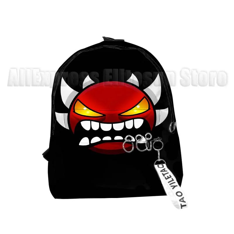 Kids Angry Geometry Dash 3D Print Backpacks for Girls Boys Cartoon Anime Bookbags Students School Bags Children Knapsacks Gifts