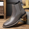 Men's Boots Classic Black Chelsea Boots Luxury Pointed Leather Booties Thick Heel Business Dress Boots for Men Botas Para Hombre