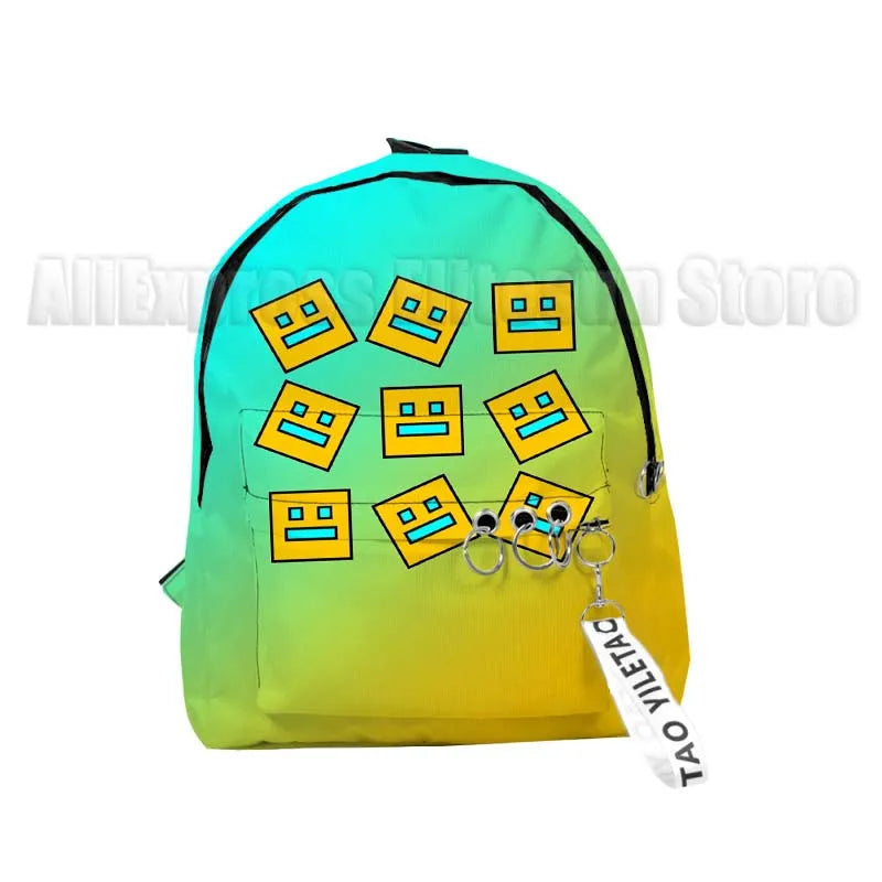 Kids Angry Geometry Dash 3D Print Backpacks for Girls Boys Cartoon Anime Bookbags Students School Bags Children Knapsacks Gifts