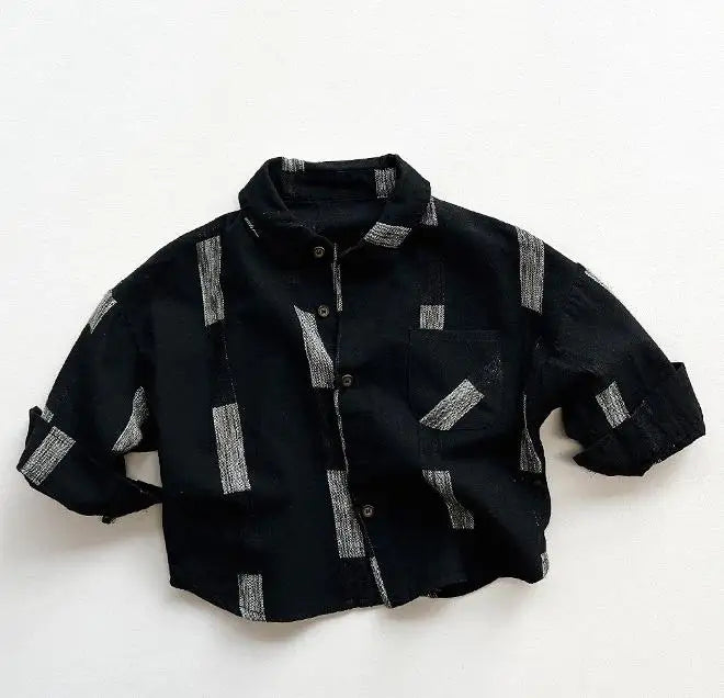 Kids Fashion Shirt Spring Loose Cardigan Children Girls Soft Comfortable Blouses Cotton Vintage Shirts Boys Spring Clothes