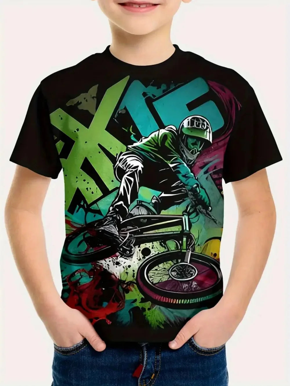 Kids Clothes Boys T Shirt Short Sleeve Stylish Car Racing Graphic T Shirts Children Summer Clothes Casual Streetwear Boy Clothes