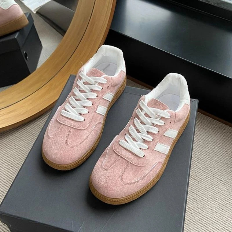 Women Tennis Sneakers Flats Ladies Fashion Lace-Up Vulcanized Shoes  Autumn Outdoor Trainers Student Board Shoes Women  Footwear