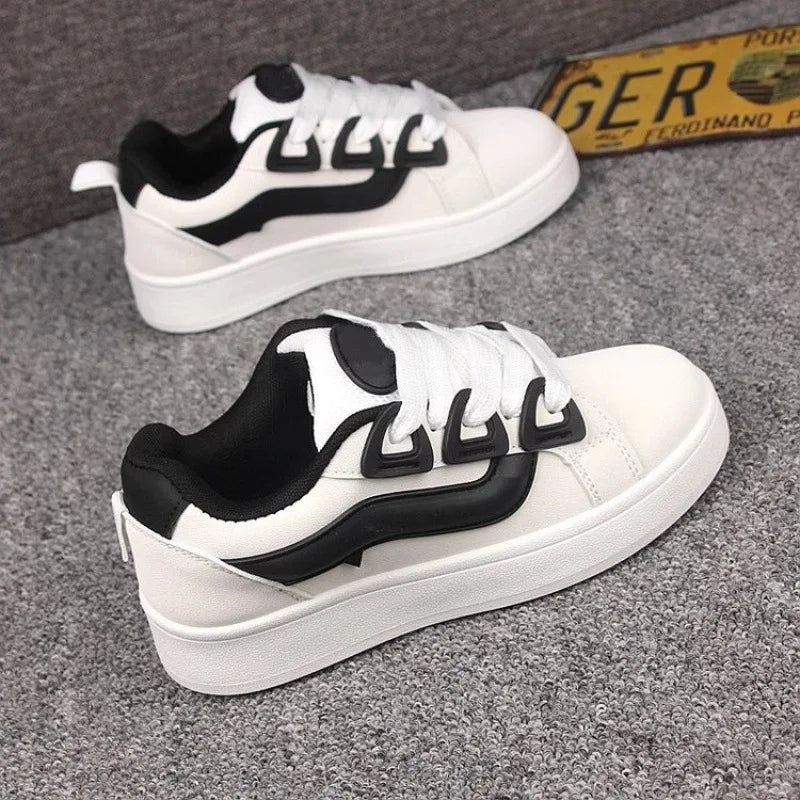 2025 New Black Women Vulcanize Shoes Casual Platform Sneakers Vintage Sports Female Korean Designer Flats Harajuku School Tennis