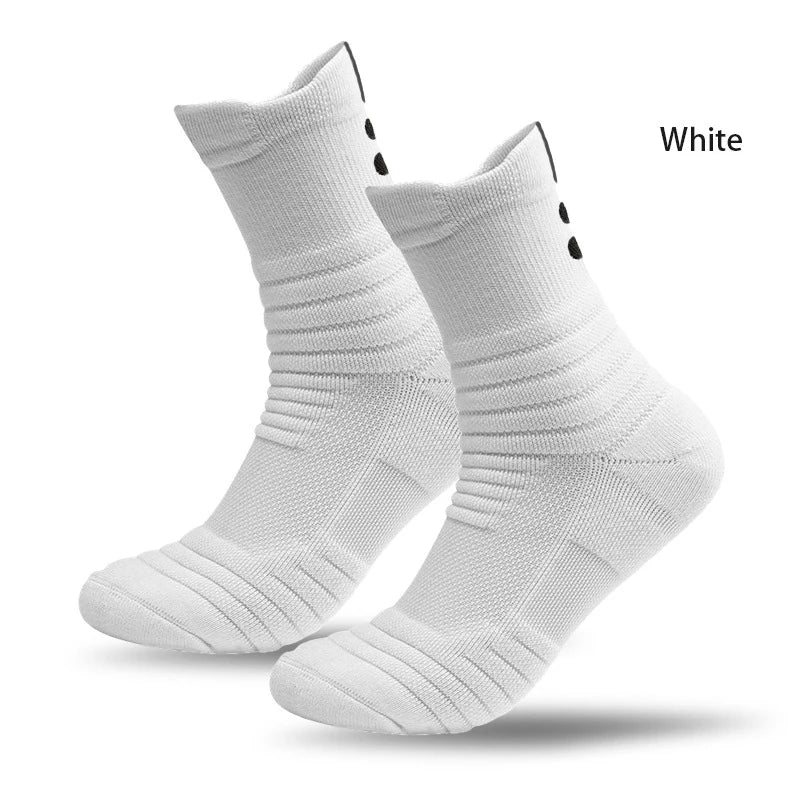 Men's Mid Tube Sports Socks, Badminton Running, Outdoor Socks, Woolen Socks, Sweat Absorbing and Anti Slip Basketball Socks