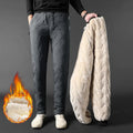 New Autumn Winter Men Lambswool Sweatpants Casual Fleece Warml Thicken Joggers Pants Waterproof Black Gray Male Thermal Trousers
