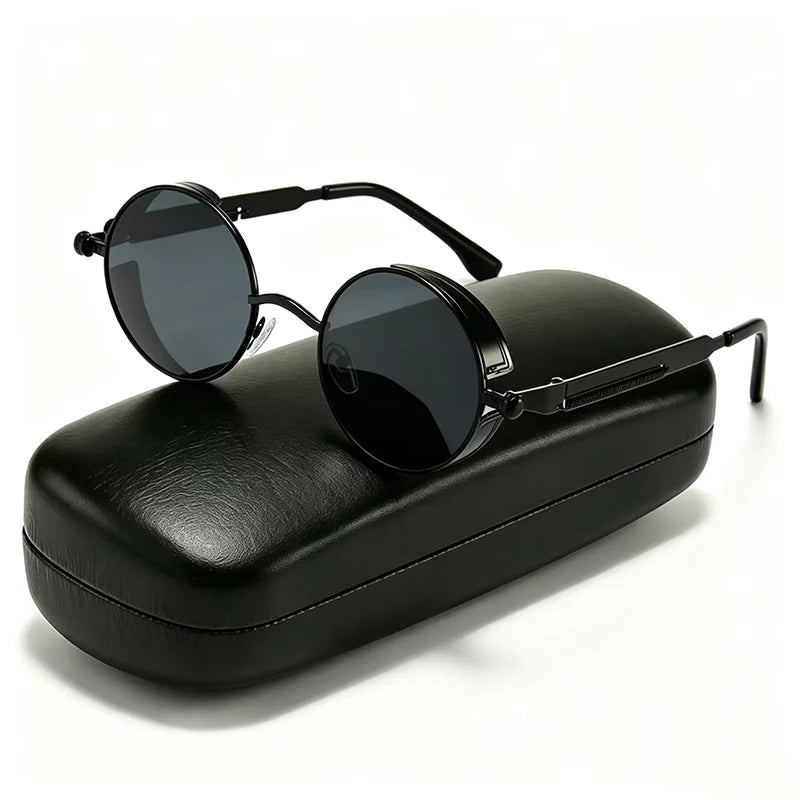 Steampunk Sunglasses For Men Women Round Frame Driving Outdoor Sports UV400 Sun Glasses Fashion Trend Retro Male Female Eyewear