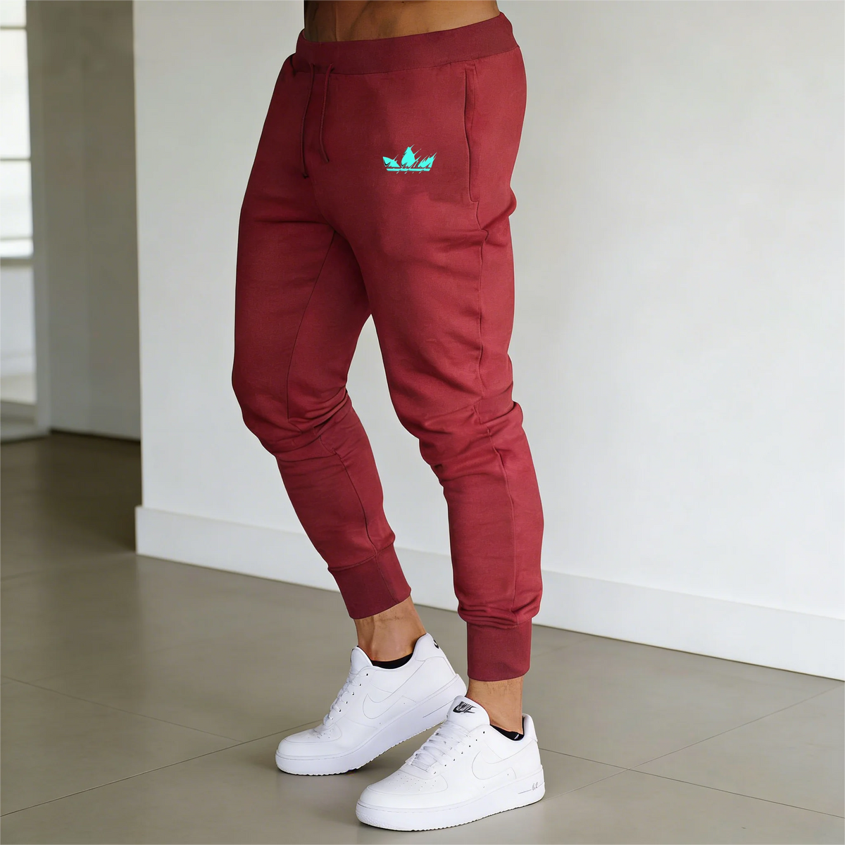 Mens Boyfriend Running pants Blue flame printing baggy pants neutral breathable baggy outdoor pants fashion design jogging pants
