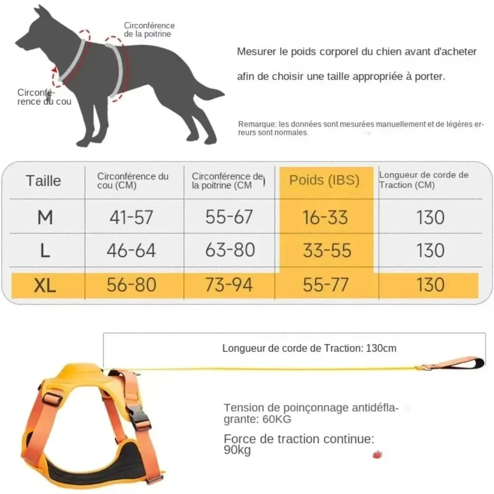 Dog Collar Harness for Medium Large Dogs Explosion-proof Punch Breathable Adjustable Pet Harness Vest Outdoor Outdoor Training