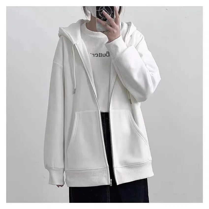 Fall Men's Lady Casual Long Sleeve Hoodie Sweatshirt Jacket with Zipper - Ideal for Relaxed Outings & Male Couple Fashion