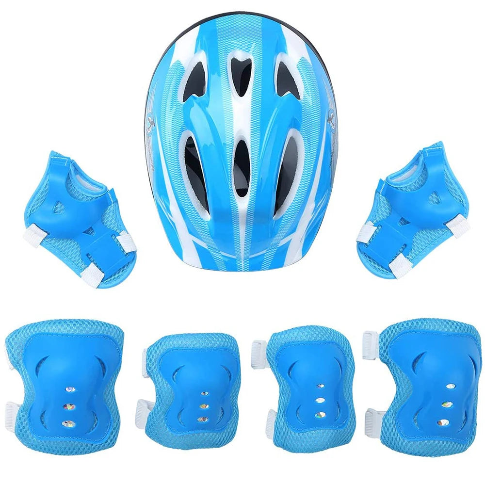 Kids Rollerblading Protective Gear Set Helmet Protector Knee Elbow Wrist Pads Boy Girl Bike Skateboard Skiing Scooter Sports