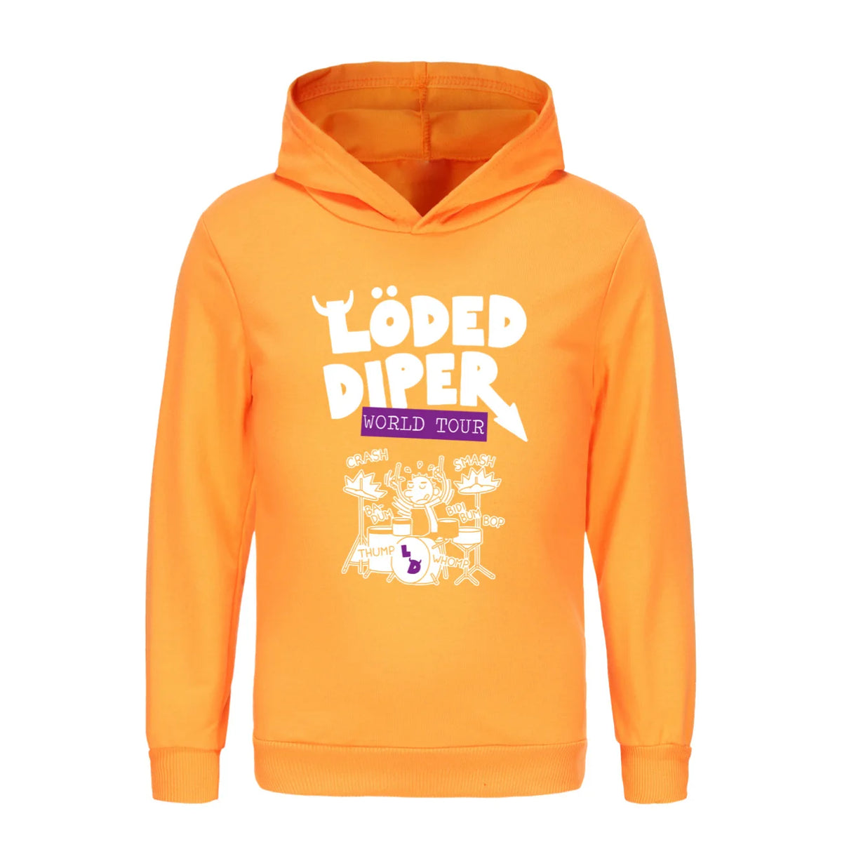 Kids Loded Diper Hoodie Diary of a Wimpy Kid Rock Band Pullover Hooded Sweatshirt for Boys Girls Casual Music Fans Top