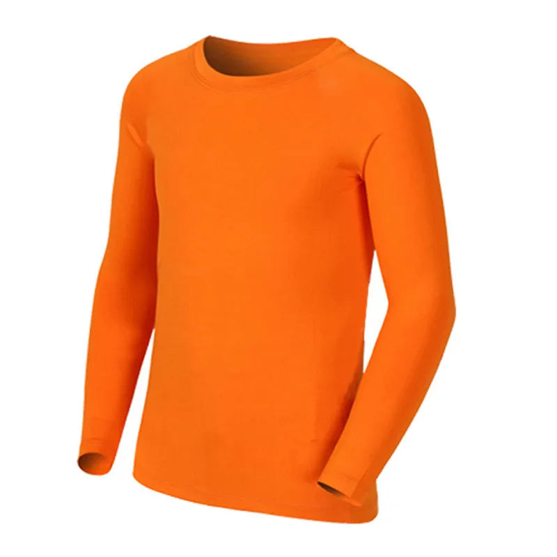 Kids Children Boy Girl Compression Running Long T Shirt Fitness Sport Basketball Football Gym Sportswear Soccer Clothes 25