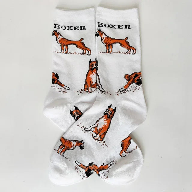 NEW Crew Fashion Funny Women Socks Border Collie Schnauzer Lab Scottie Beagle Boxer Pug Bulldog Sheltie Golden Doodle Retriever
