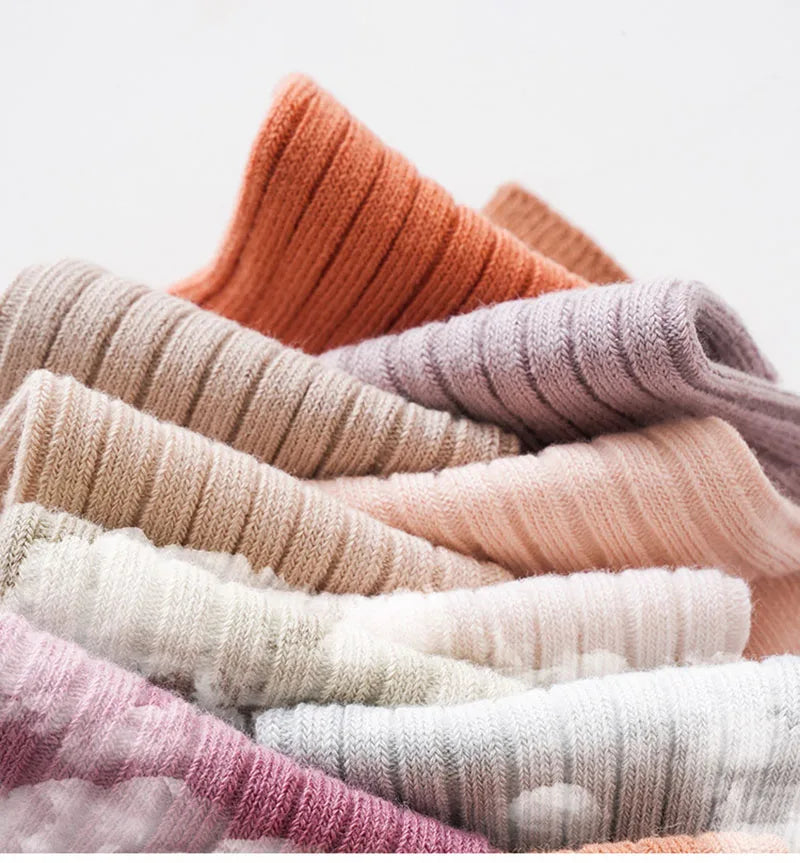 MILANCEL New Spring Baby Floor Socks Kids Cute Solid color In tube socks Infant Girls Socks