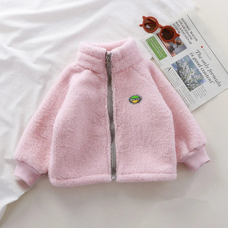 Kids LambWool Coats Boys Girls Velvet Warm Outerwear Autumn Winter Jackets Children Outer Clothing Fashion Coats 1-8 Years