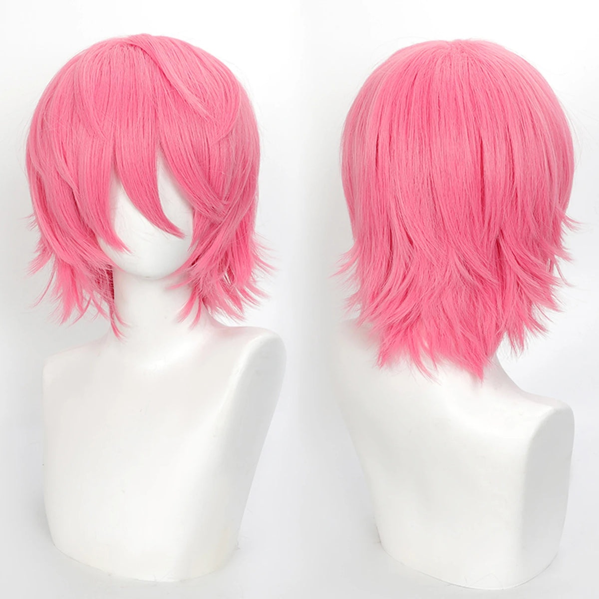 Short Wavy Bob Synthetic Wig with Air Bangs Heat Resistance Shoulder Length Curled 14inch Wigs for Daily Use Cosplay for Women
