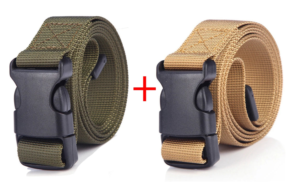 2pcs 25mm Kids Belt Boys Girls Lightweight Canvas Tactical Belt Quick Release Plastic Buckle Adjustable Children Waistband
