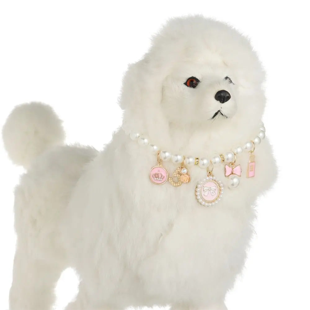 Pet Products Cat Jewelry Cute Collar Dog Cat Princess Bow Necklace Pet Pearl Collar Adjustable