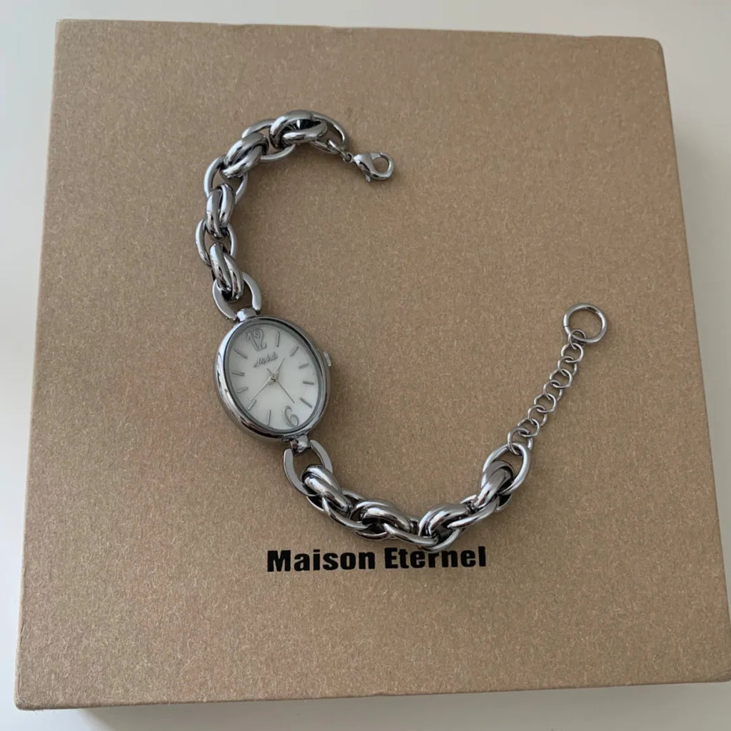 New weaved bracelet watch ladies' small gold watch stunning  popular vintage women's chain watch fashion personalized