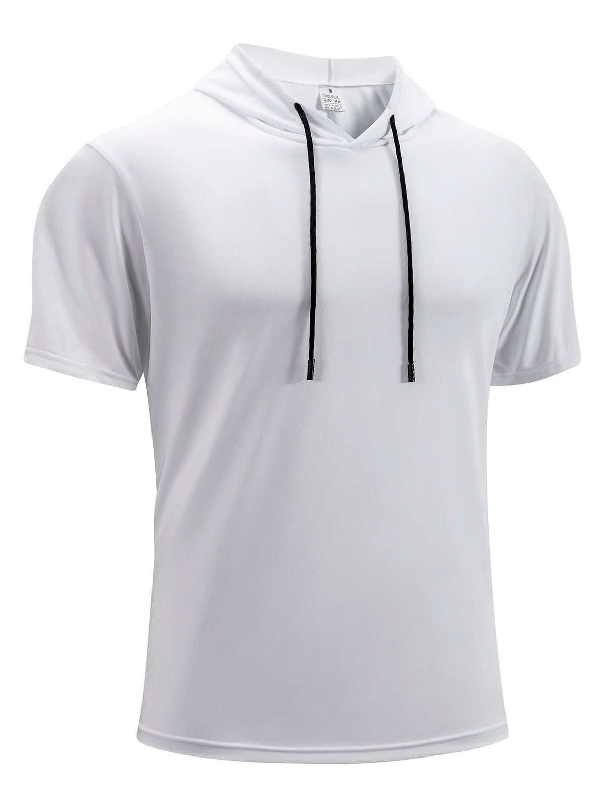 Mens Gym Thin Hoodie Short Sleeve Hoodies Fashion Jogger Sport Tshirt Man Solid Color Summer Daily Casual Athletic Fitness Tees