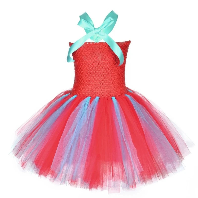 Thing 1 and Thing 2 Costumes Kids Sky Blue Red Tulle Tutu Dress Up Clothes Toddler Girls Halloween Birthday Party Princess Dress