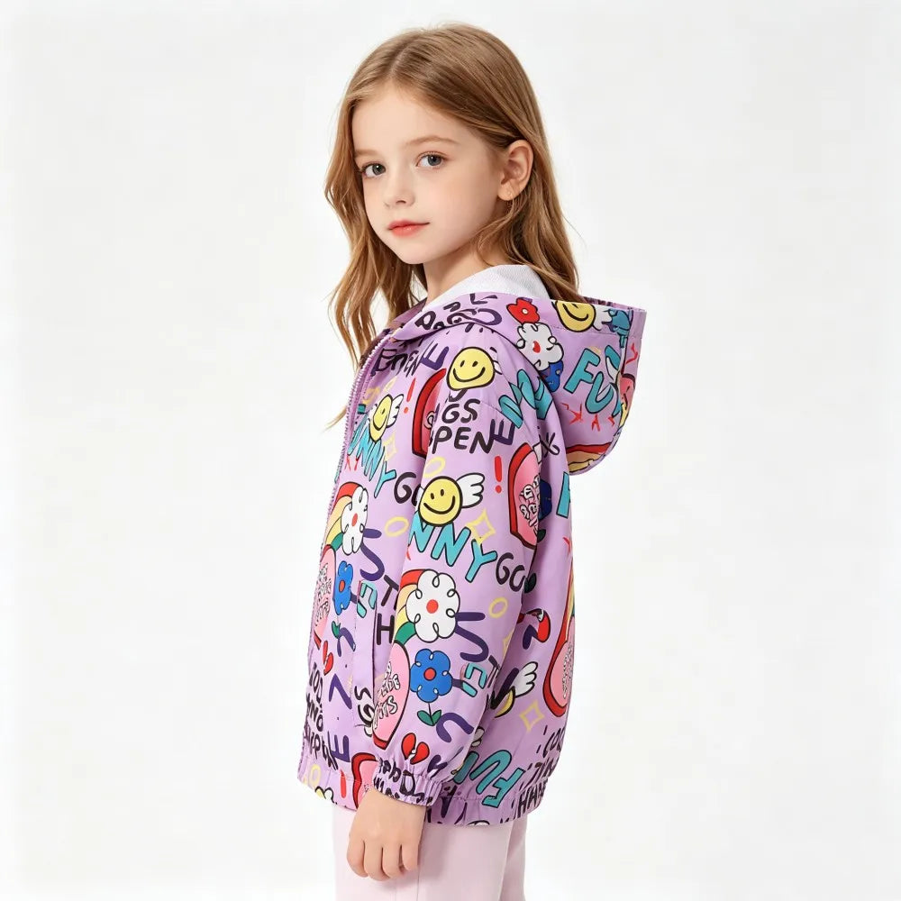 Kids Jackets for Girls Clothes 2 to 3 4 5 6 7 8 9 Years Cute Waterproof Children Coats Toddler Girl Outerwear Korea Unicorn Tops