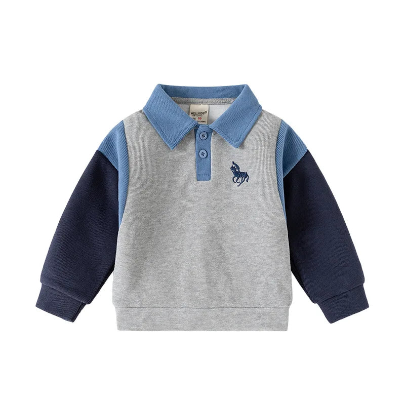 Toddler Boys Polo Sweatshirts Kids Tops Long Sleeve Tops Children's Clothes