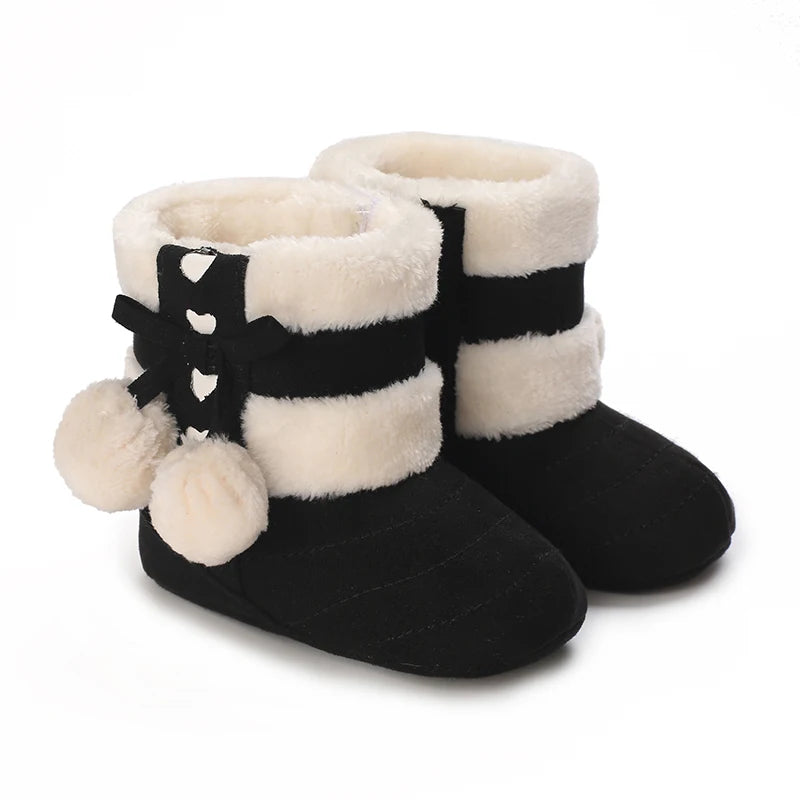 Infant Baby Winter Warm Boots Newborn Girls Boys First Walkers Shoes Soft Sole Fur Snow Booties Toddler Kids Anti-slip 0-12M