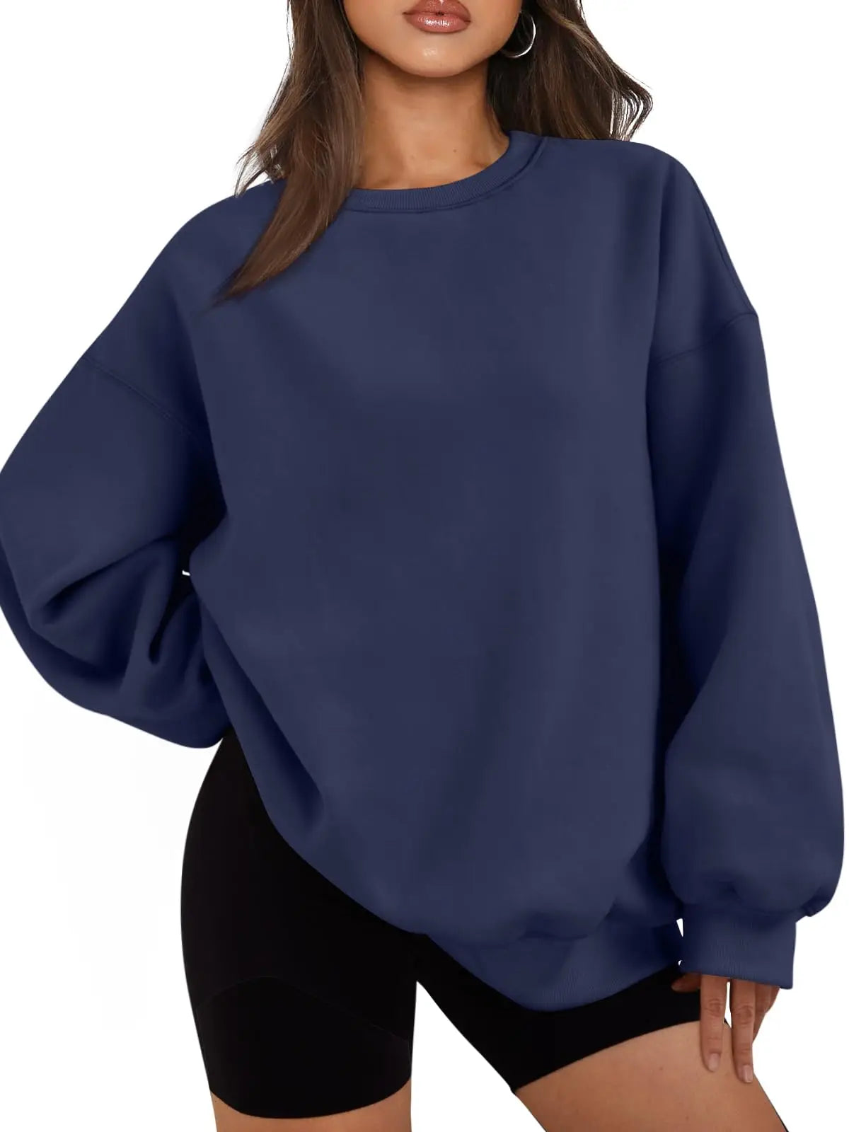 Loose Solid Color Women's Cotton Hoodies Casual Autumn Winter Fleece Sweatshirt Oversize Pullover O-Neck Top Hoody Couple Unisex