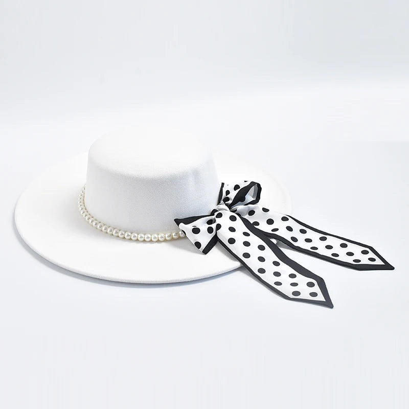 Fedora Hats for Women French Style 10CM Wide Brim Derby Top Hat Winter Wedding Felt Jazz Hats Sombreros De Mujer