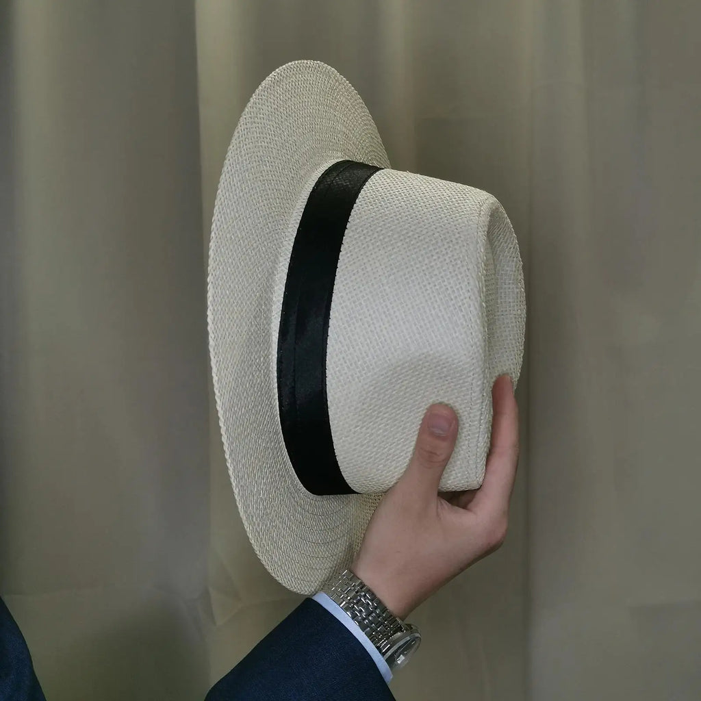 Summer Large Size 60cm Classic Sun Hats for Men Women Panama Hats Couple Wide Brim Beach Straw Hat Big Head Plus Size Fedora Hat