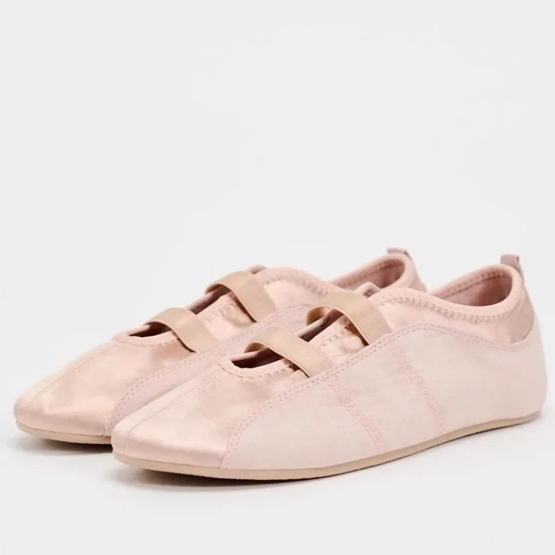 2025 Autumn Women Designer Shoes Comfortable Silk Ladies Ballet Flats Anti-skid Soft Sole Casual Outside Daily Walking Loafers