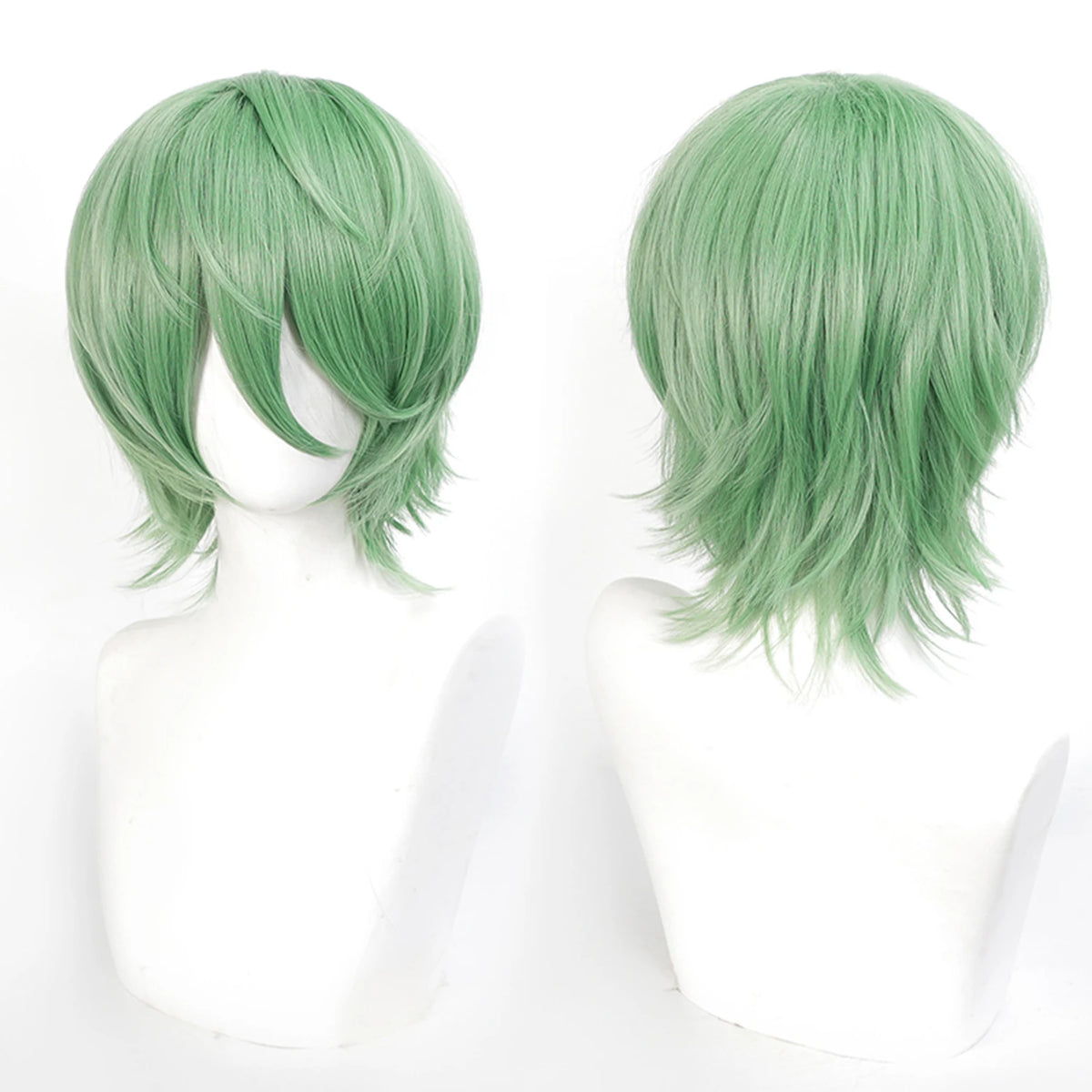 Short Wavy Bob Synthetic Wig with Air Bangs Heat Resistance Shoulder Length Curled 14inch Wigs for Daily Use Cosplay for Women
