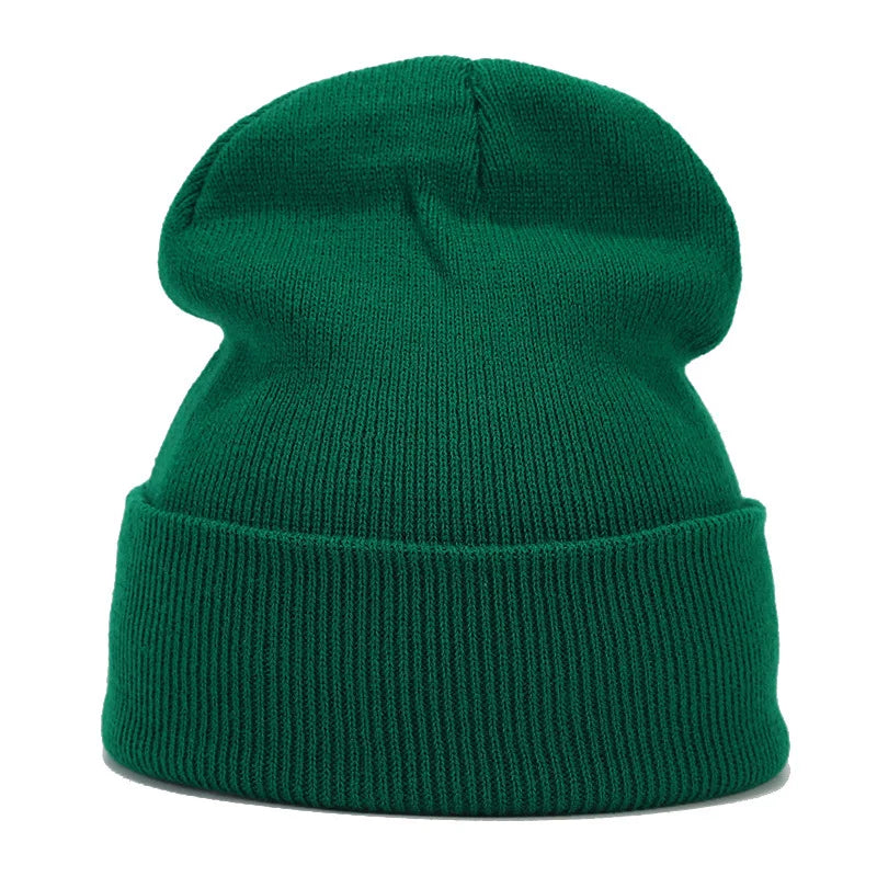 Knitted hats for men and women in autumn and winter, pure color, simple and versatile. Knitted hats with pullovers and cold hats
