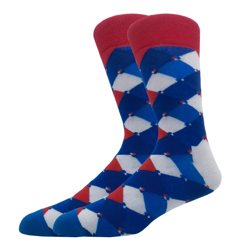 Men's Combed Cotton Fashion Hip Hop Man Woman Socks Harajuku Skateboard oil painting with print Happy Socks Funny Gift