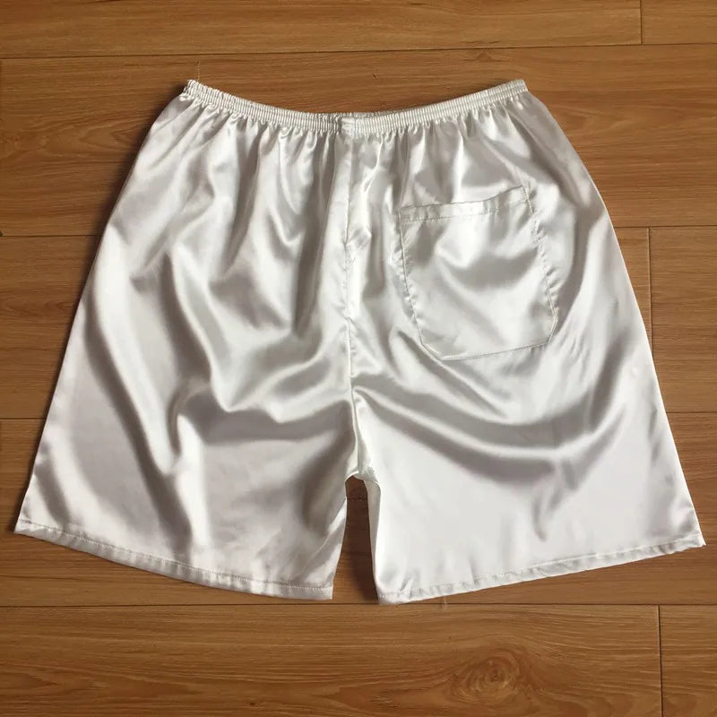 Men's Pajamas Pant Silk Short Summer Household Pants Can Wear Outside Comfort Beach Sleeping Bottom Clothing Underwear