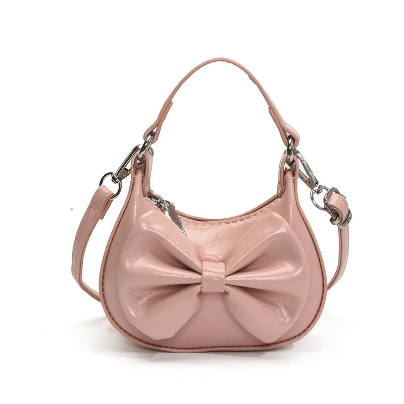 2026 New Kids Girls Cute Bowknot Handbag Fashion Crossbody Bag Detachable Strap Mini Shoulder Bag for Children Stylish Purse