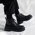 Shoes for Men Leather High-top Men Shoes British Leather High Quality Platform Boots Trend Tooling Mens Shoes Botas Para Hombre